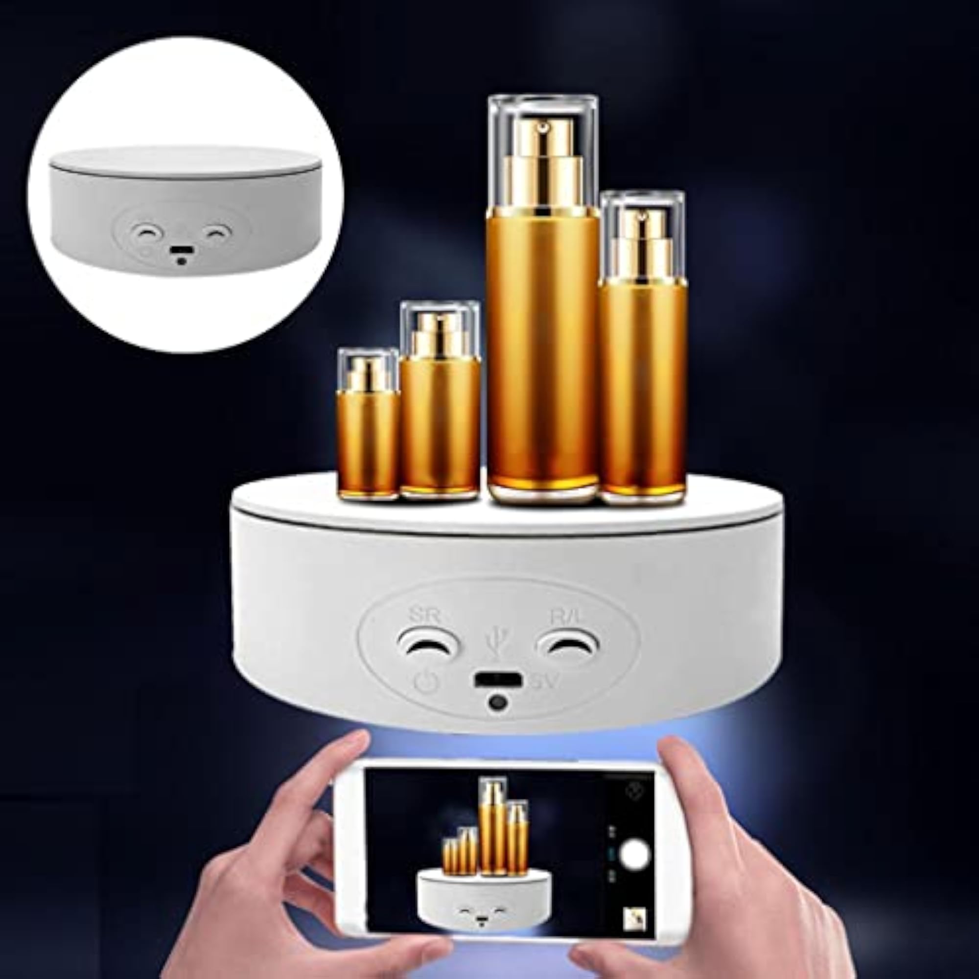 Electric Rotating Display USB Charging Turntable for Photography